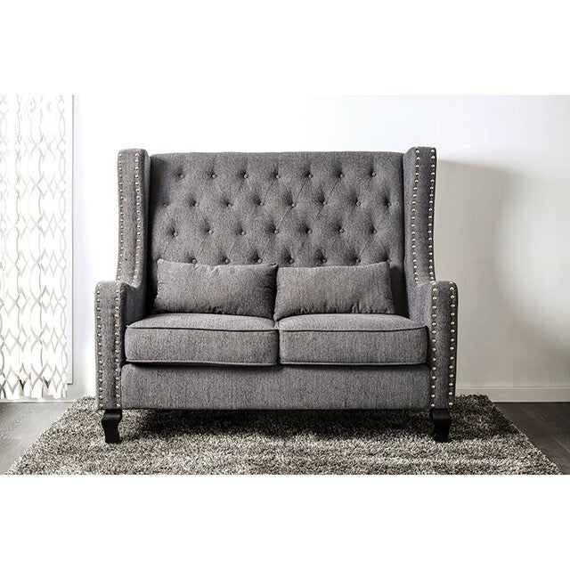  Furniture of America Alicante CM-BN6449GY-PK-VN Love Seat Bench, Gray IMAGE 2