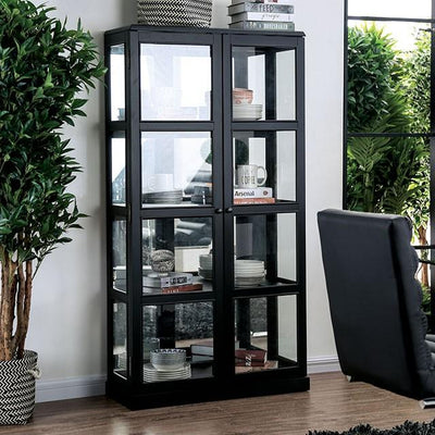  Furniture of America Vilas CM-CR140BK Curio Cabinet IMAGE 1