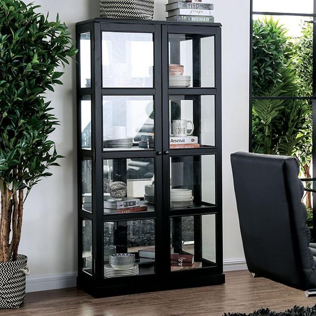  Furniture of America Vilas CM-CR140BK Curio Cabinet IMAGE 1