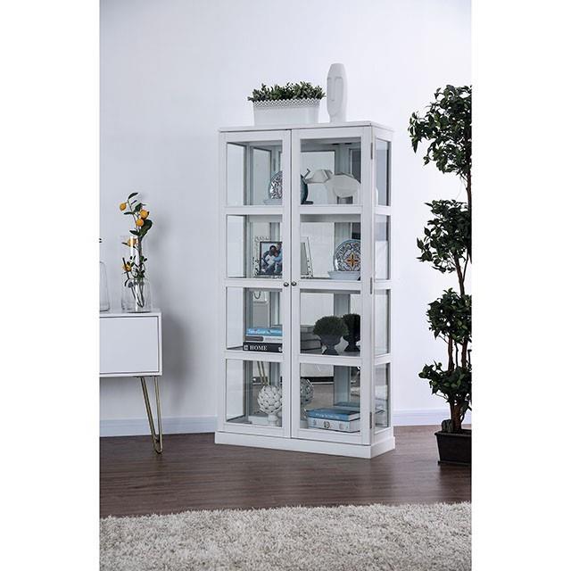  Furniture of America Vilas CM-CR140WH Curio Cabinet IMAGE 2