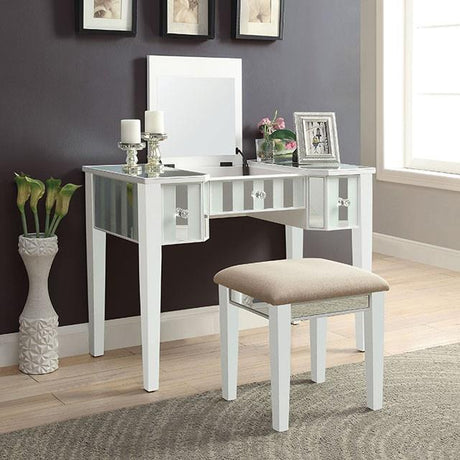  Furniture of America Joyce CM-DK6385WH-UPS3 Vanity w/ Stool IMAGE 2