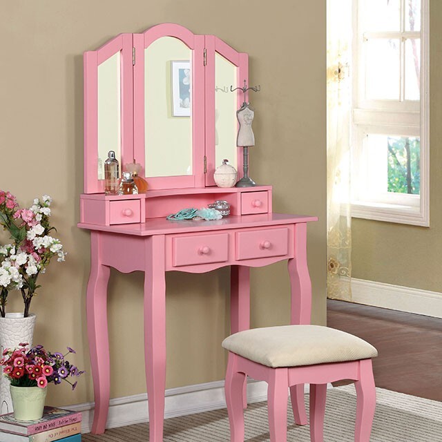  Furniture of America Janelle Vanity Set CM-DK6846PK IMAGE 1