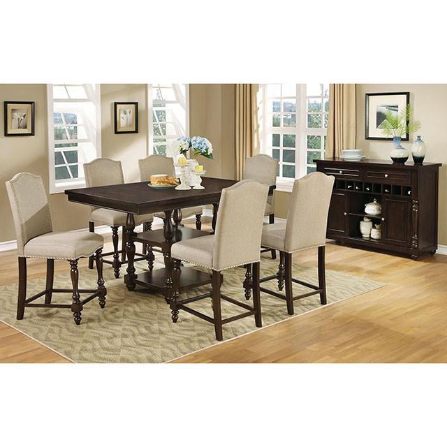  Furniture of America Hurdsfield Counter Height Dining Table with Pedestal Base CM3133PT IMAGE 1
