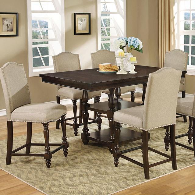  Furniture of America Hurdsfield Counter Height Dining Table with Pedestal Base CM3133PT IMAGE 5