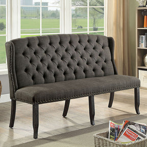  Furniture of America Sania CM3324BK-GY-BNL 3-Seater Love Seat Bench IMAGE 1