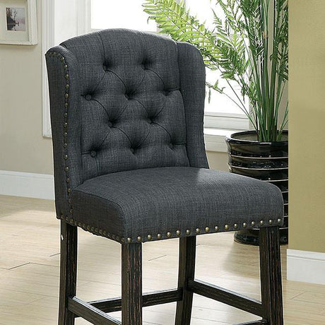  Furniture of America Sania CM3324BK-GY-PCW-2PK Counter Ht. Chair (2/Box) IMAGE 1