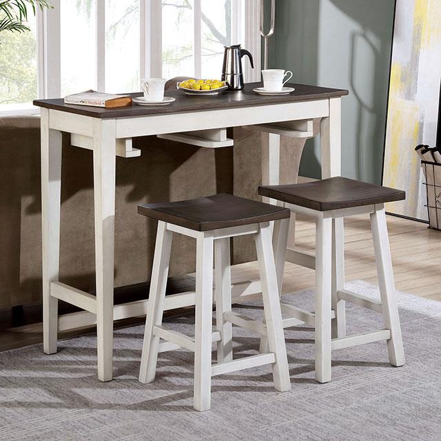  Furniture of America Elinor 3 pc Dinette CM3475WH-PT-3PK IMAGE 1