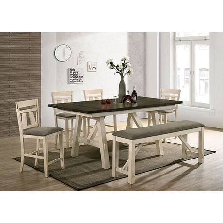  Furniture of America Jamestown CM3487PBN Counter Ht. Bench IMAGE 2