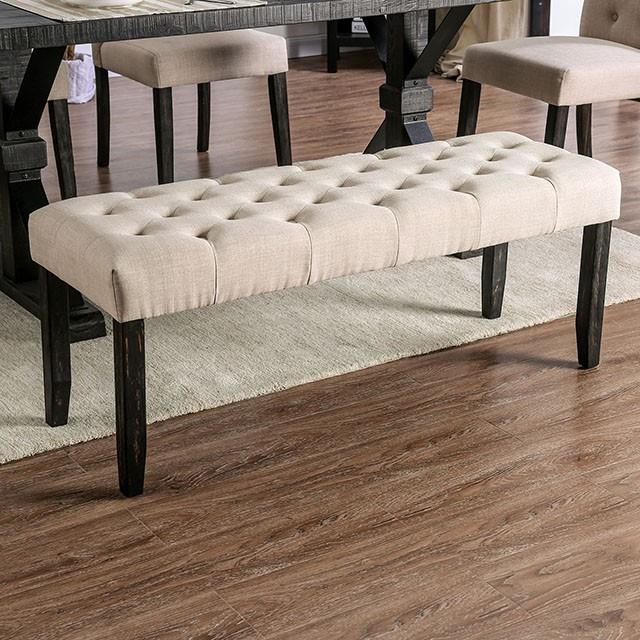  Furniture of America Alfred CM3735IV-BN Bench IMAGE 1