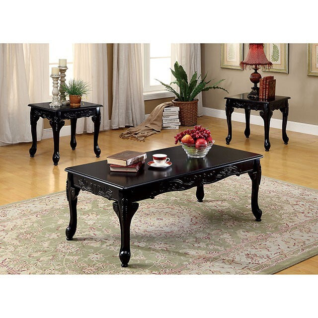  Furniture of America Cheshire Occasional Table Set CM4914BK-3PK IMAGE 1
