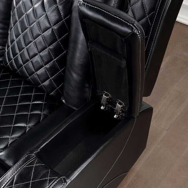  Furniture of America Lubeck Power Leatherette Recliner CM6081-CH-PM IMAGE 3