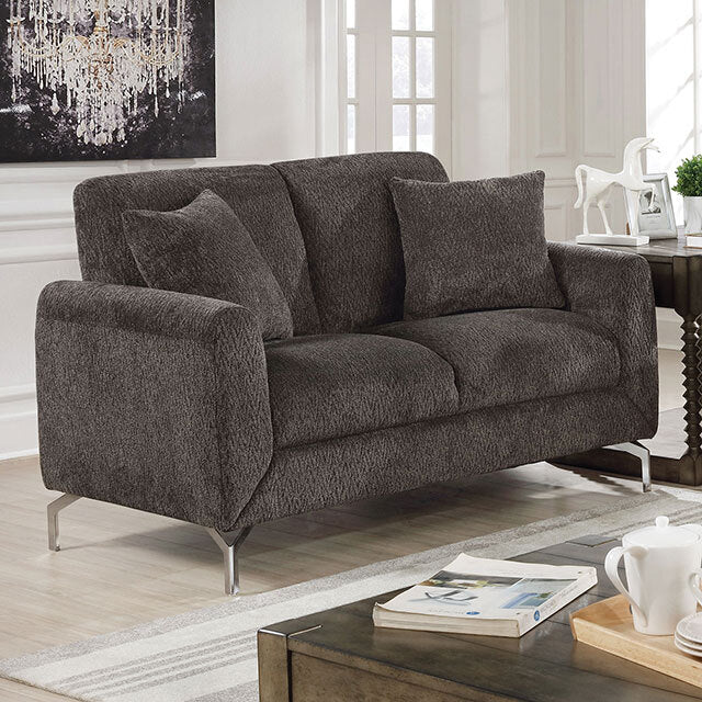 Furniture of America Lauritz Stationary Loveseat CM6088DG-LV IMAGE 1