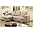  Furniture of America Denton Fabric Sectional CM6149IV-SET-VN IMAGE 1