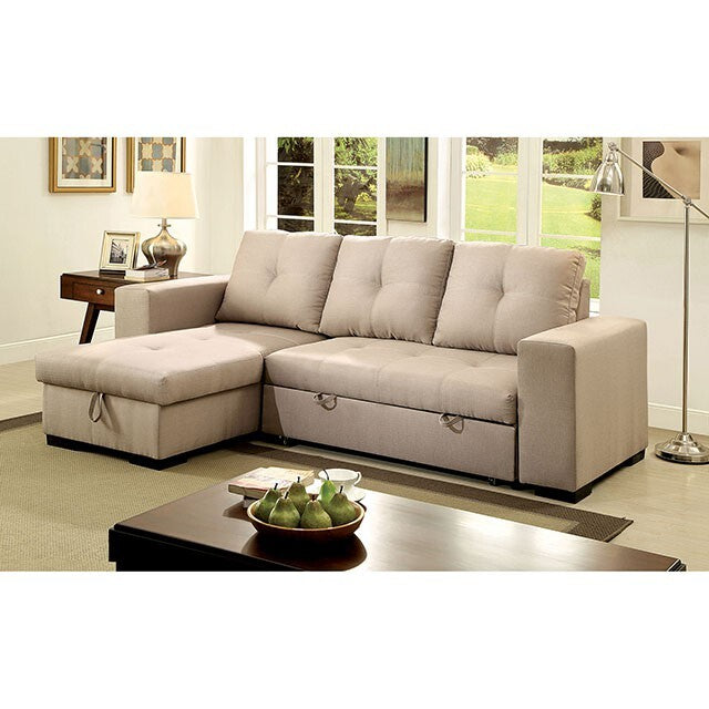 Furniture of America Denton Fabric Sectional CM6149IV-SET-VN IMAGE 1