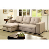  Furniture of America Denton Fabric Sectional CM6149IV-SET-VN IMAGE 1