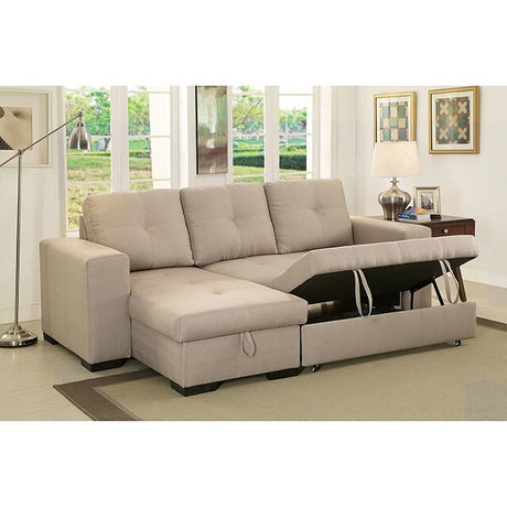  Furniture of America Denton Fabric Sectional CM6149IV-SET-VN IMAGE 3