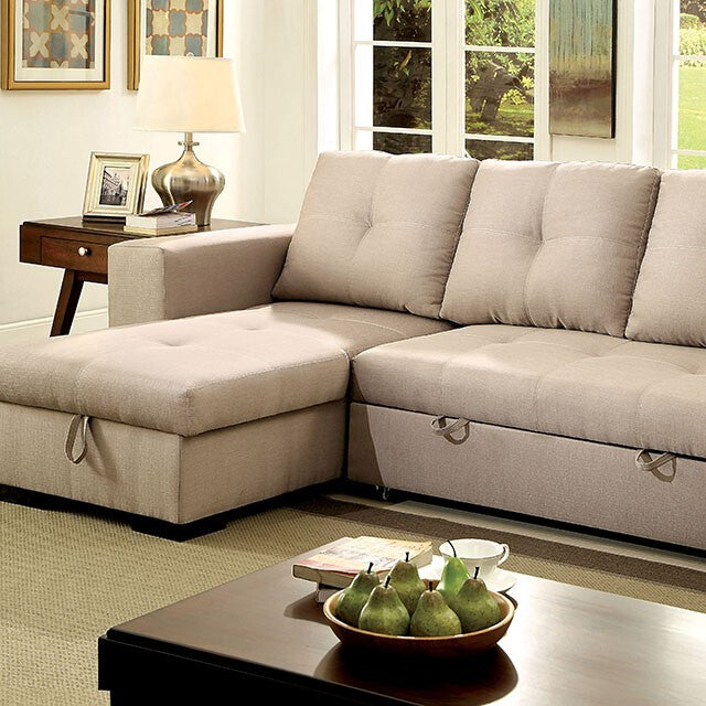  Furniture of America Denton Fabric Sectional CM6149IV-SET-VN IMAGE 7