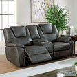  Furniture of America Ffion Reclining Leather Look Loveseat CM6219GY-LV IMAGE 1