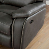  Furniture of America Ffion Reclining Leather Look Loveseat CM6219GY-LV IMAGE 4