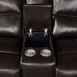  Furniture of America Alayna Power Reclining Leather Look Sectional CM6229DK-SECT IMAGE 4