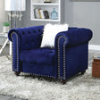  Furniture of America Giacomo Stationary Fabric Chair CM6240BL-CH-PK IMAGE 1