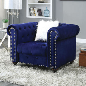  Furniture of America Giacomo Stationary Fabric Chair CM6240BL-CH-PK IMAGE 1