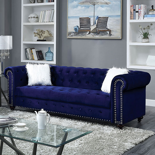  Furniture of America Giacomo Stationary Fabric Sofa CM6240BL-SF-PK IMAGE 1