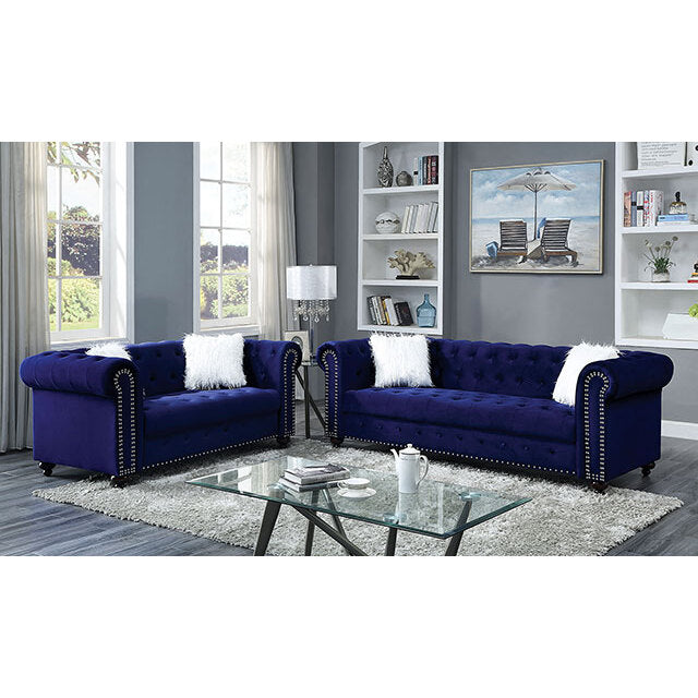  Furniture of America Giacomo Stationary Fabric Sofa CM6240BL-SF-PK IMAGE 2