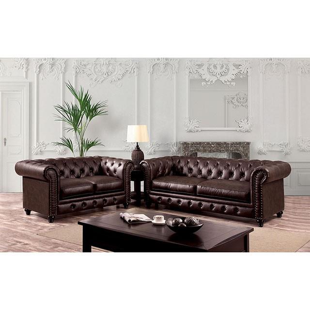  Furniture of America Stanford CM6269BR-LV-VN Love Seat IMAGE 2