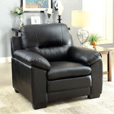  Furniture of America Parma Stationary Leather Look Chair CM6324BK-CH IMAGE 2
