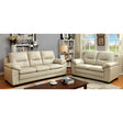  Furniture of America Parma Stationary Leather Look Loveseat CM6324IV-LV IMAGE 1