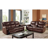  Furniture of America Jeanna Reclining Leather Look Sofa CM6343-SF IMAGE 2