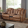  Furniture of America Alexia Power Reclining Leather Look Loveseat CM6346-LV IMAGE 1