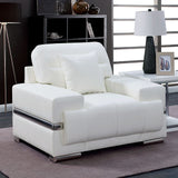  Furniture of America Zibak Stationary Leather Look Chair CM6411WH-CH IMAGE 2