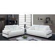  Furniture of America Zibak Stationary Leather Look Loveseat CM6411WH-LV IMAGE 1
