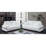  Furniture of America Zibak Stationary Leather Look Loveseat CM6411WH-LV IMAGE 1