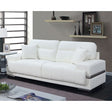  Furniture of America Zibak Stationary Leather Look Sofa CM6411WH-SF IMAGE 1