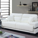  Furniture of America Zibak Stationary Leather Look Sofa CM6411WH-SF IMAGE 3
