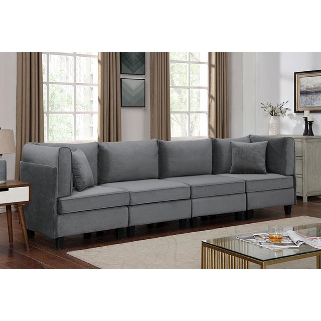  Furniture of America Sandrine Stationary Fabric Sofa CM6499-SF-L IMAGE 2