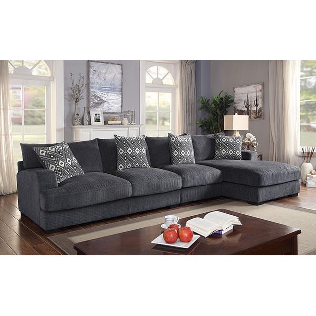  Furniture of America Kaylee CM6587-SECT-LL-R Large L-Sectional w/ Right Chaise IMAGE 2