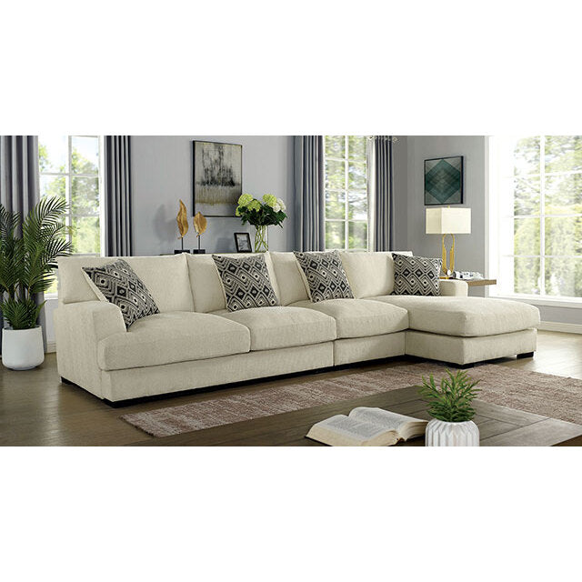  Furniture of America Kaylee Fabric Sectional CM6587BG-SECT-LL-R IMAGE 2