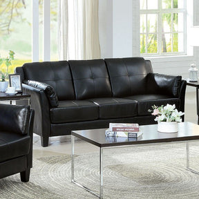  Furniture of America Pierre Stationary Leather Look Sofa CM6717BK-SF-PK IMAGE 1