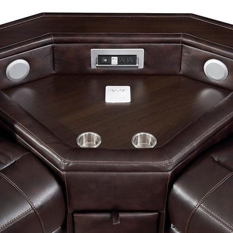  Furniture of America Glasgow Reclining Leather Sectional CM6822BR-TSP-SECT IMAGE 3