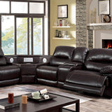  Furniture of America Glasgow Reclining Leather Sectional CM6822BR-TSP-SECT IMAGE 6