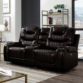  Furniture of America Marley CM6894BR-LV Power Love Seat IMAGE 1