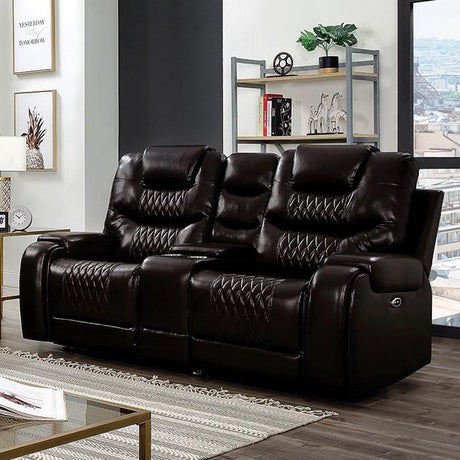  Furniture of America Marley CM6894BR-LV Power Love Seat IMAGE 1