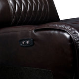  Furniture of America Mariah Power Reclining Leather Look Sectional CM6895BR-SECT+AC IMAGE 3