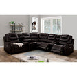  Furniture of America Mariah Power Reclining Leather Look Sectional CM6895BR-SECT IMAGE 1