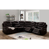  Furniture of America Mariah Power Reclining Leather Look Sectional CM6895BR-SECT IMAGE 1