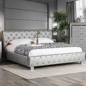  Furniture of America Juilliard California King Upholstered Platform Bed CM7056SV-CK-BED-VN IMAGE 1